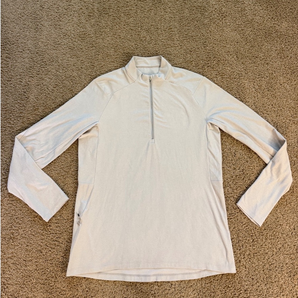 Lululemon Mens Surge Warm Half Zip Pullover Light Gray Size L M3CZ2S